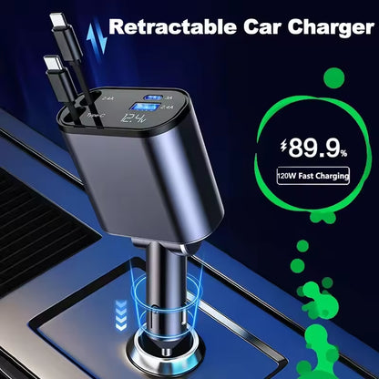 4-in-1 Retractable Fast Car Charger