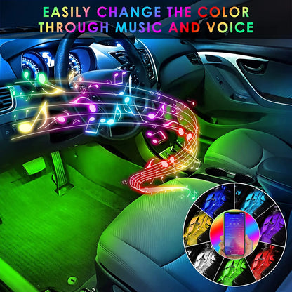 Interior Car LED Light Kit (App Control + Music Sync)