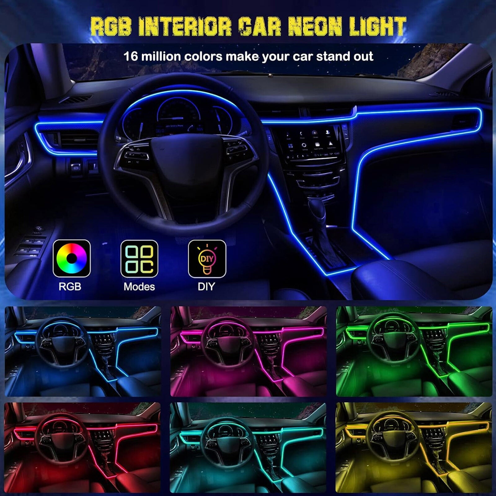 RGB LED Interior Ambient Light Strip Kit